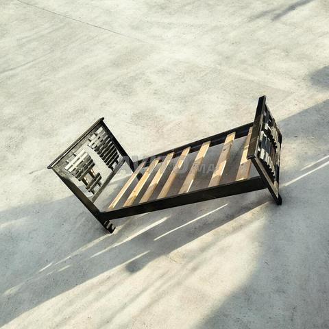 سرير فردي خشبي 100 سم × 200 سم - 2