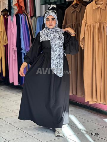 Abaya et ceinture en tissu diagonal chaud - 2