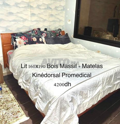 سرير 160x190 خشب متين مع مرتبة Promedical