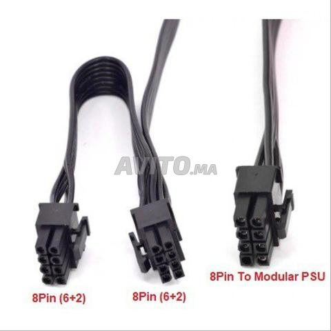 Câble Adaptateur d'Alimentation 8 Pin vers Dual PCIe 2X 8 - 2