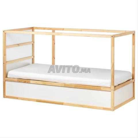 Lit réversible 90 200 cm et matelas KURA - 2