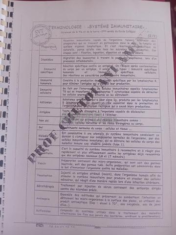 Résumé et exercices Sciences de la Vie et de la Terre 3ème année collège - 2