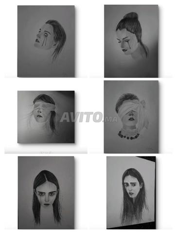 6tableaux original singe.. 