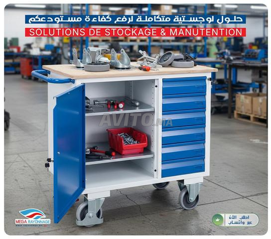 Établi mobile avec 2 plateaux – 500kg