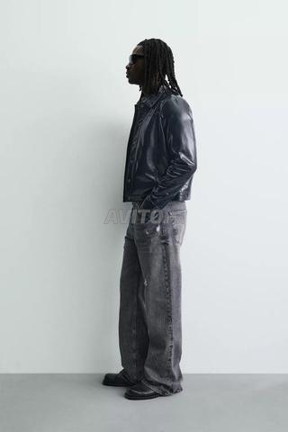 VINYL EFFECT OVERSHIRT / DARK NAVY