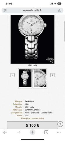 Tag heuer link diamant watch pour femme