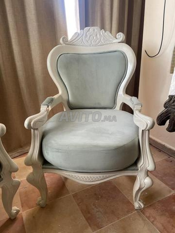 زوج من الكراسي بذراعين طراز Louis XV مخمل - 2