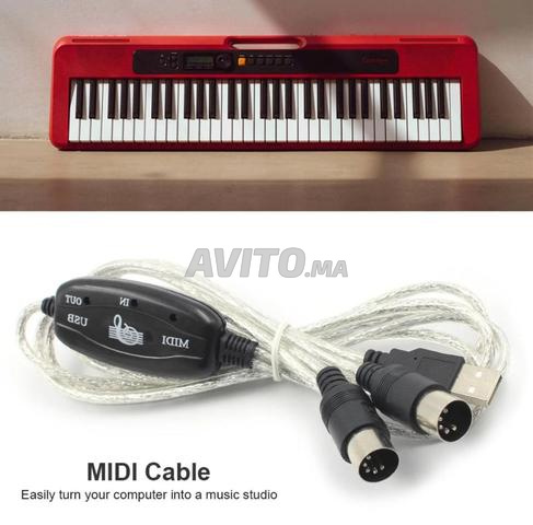 Cable MIDI vers USB pour Piano / Clavier - Neuf