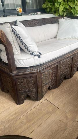 صالون مغربي تقليدي صغير كامل من الخشب - 2