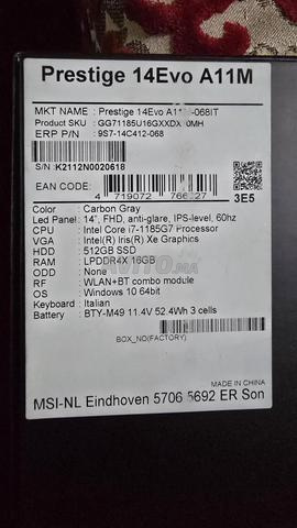 MSI Prestige 14Evo A11M i7 الجيل الحادي عشر - 2