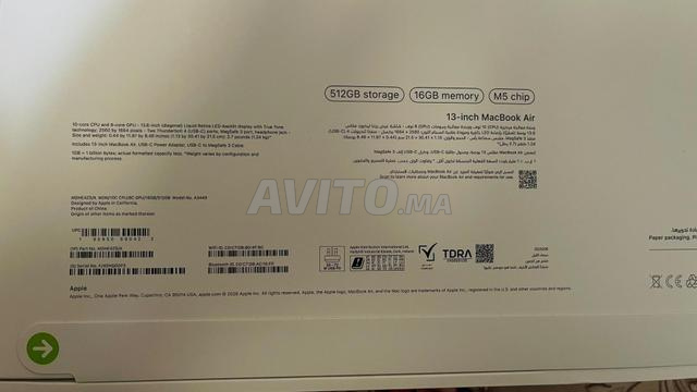 ماك بوك اير M5 2026 جديد لم يفتح ابدا