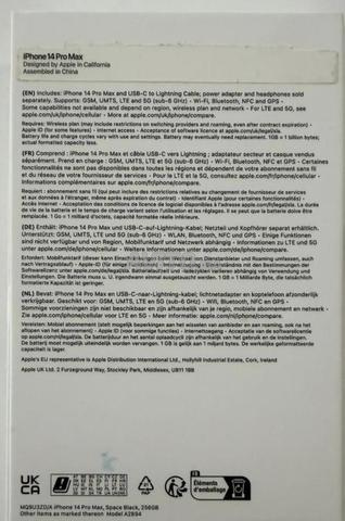 📱 iPhone 14 Pro Max 256 Go Noir – Comme neuf