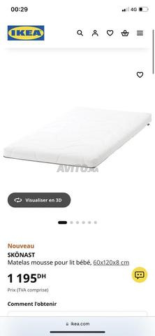 سرير أطفال إيكيا مع مرتبة وحاجز للسرير - 2