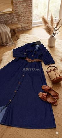 فستان جينز (Denim) طويل أنيق - ملبوس مرة واحدة