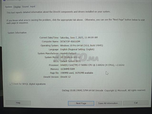 HP Elitebook 840 G2 I7 5600U 16Gb ram 512Gb SSD - 2