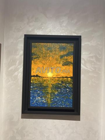 Tableau acrylique coucher de soleil unique