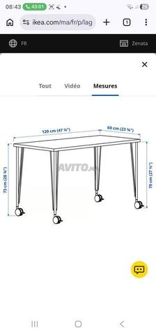 bureau à roulette ikea LAGKAPTEN/KRILLE - 2