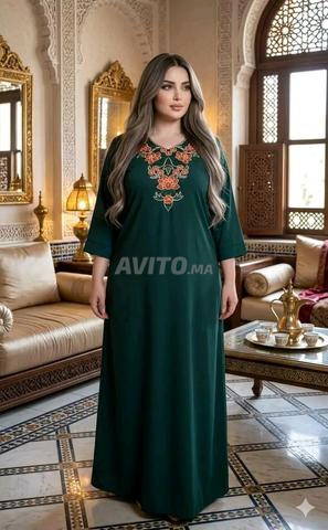 قفطان ثوب كريب بتطريزة - 2