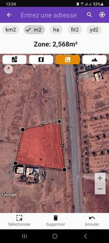 Terrain titré 2658 m2 sur goudron à Eddir