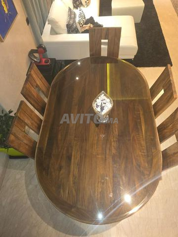 Table à manger en bois massif Noyer - 2