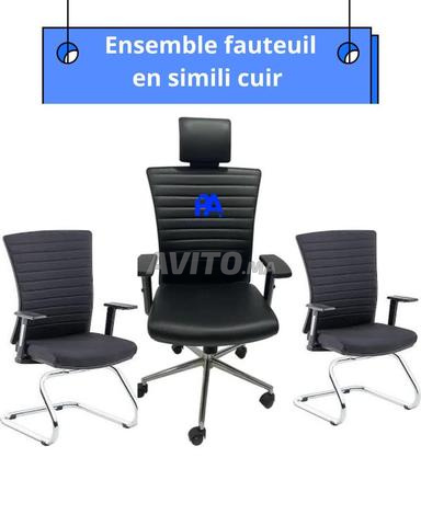 Pack fauteuil de direction en cuir/bureau