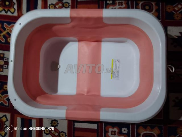 بانيو سيليكون للأطفال الرضع بمقعد مريح وقابل للطي - 2