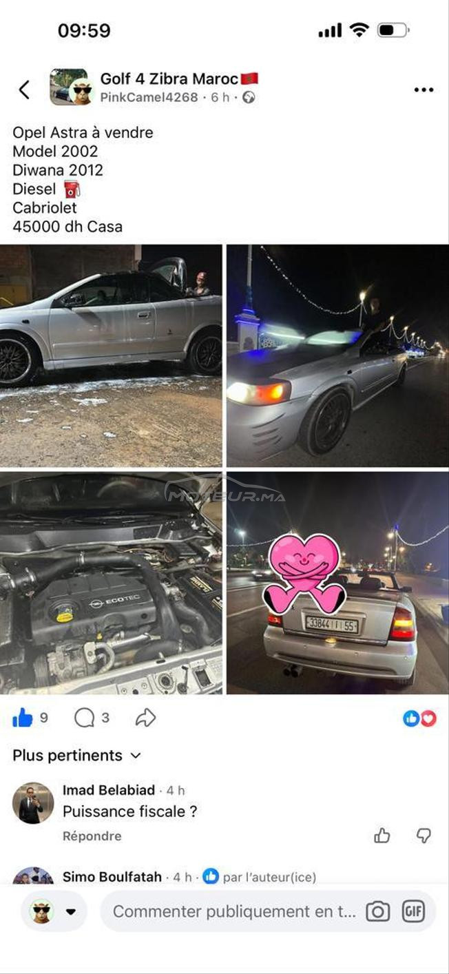 Opel Diesel Manuelle 2002 douane 2012 à casablanca