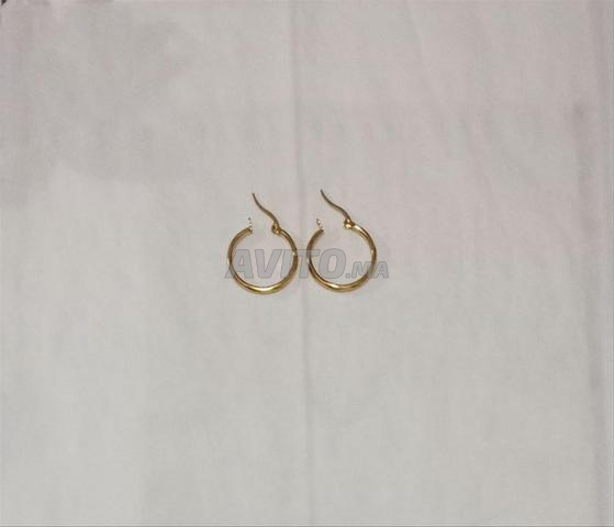 أقراط دائرية مطلية بالذهب - 2