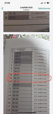 Terrain titré de 80m² - 2