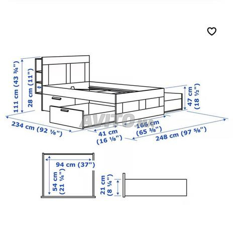 Cadre de lit blanc 160x200 avec sommier et matelas - 2
