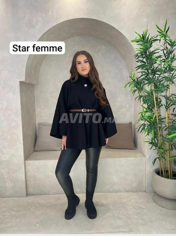 Cape en cachemire avec ceinture noire - 2