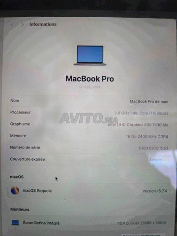ماك بوك برو 15 بوصة 2018 - 2