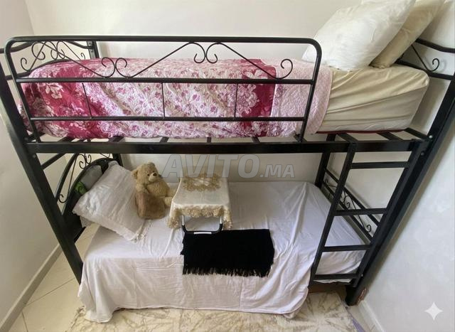 سرير بطابقين من الحديد مع مرتبة طبية - 2