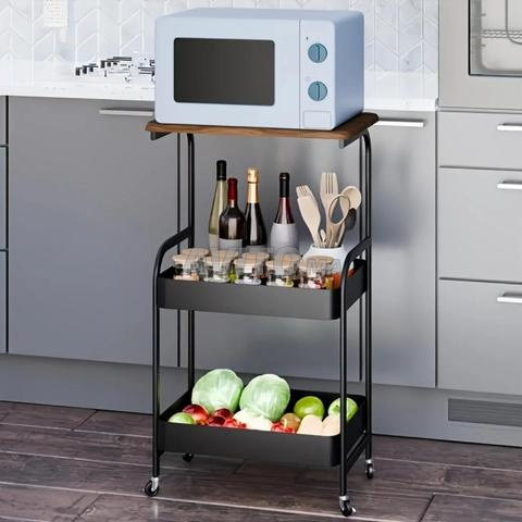 عربة مطبخ بعجلات بثلاثة مستويات - 2