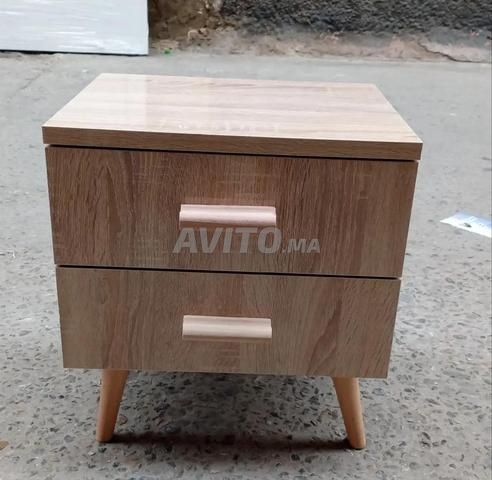 Table de chevet moderne – 2 tiroirs – 3 couleurs