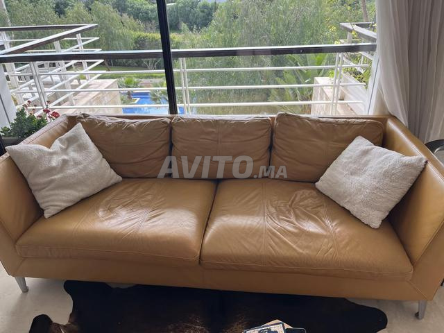 كنبة ستوكهولم ايكيا 3 مقاعد من الجلد - 2