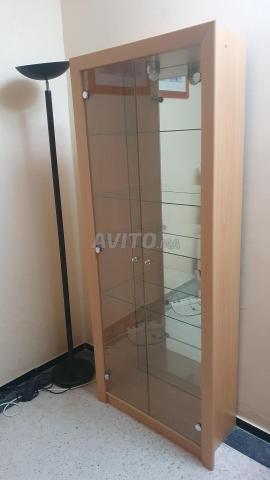 مكتبة زجاجية حديثة (2 باب، 5 أرفف) - 2