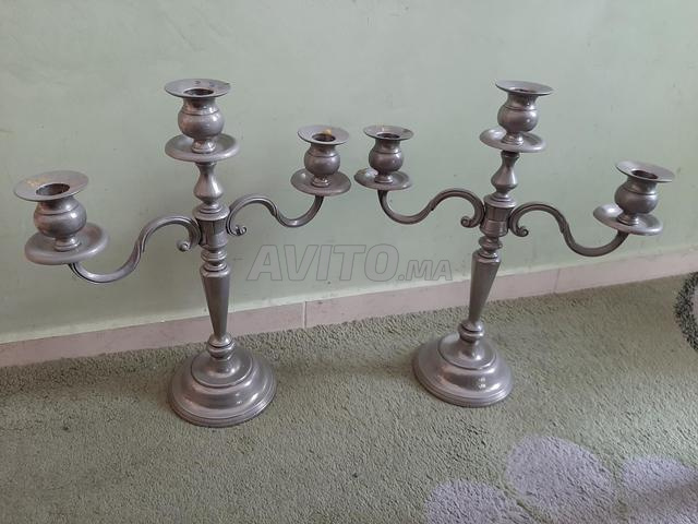 2 grands chandeliers argent - 2