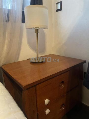 سرير 160 مع مرتبة و2 كومودينو ومصابيح ايكيا - 2