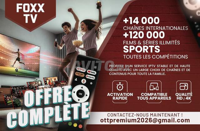 IPTV Foxx TV Fox OTT 12 mois
