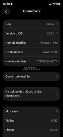 Offre iPhone 11 Pro neuf à 2500 dh