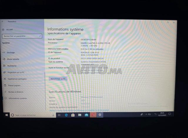 hp i5 windows 10 intel (r) core tm i5 8 go