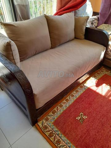 Banquette marocaine en bois travaillé - 2