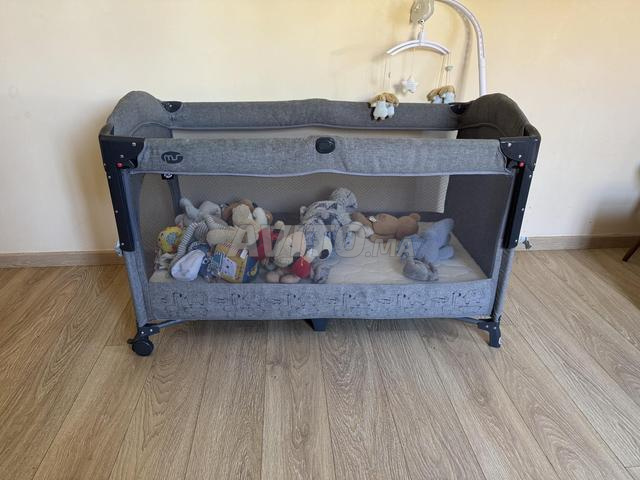 Lit parapluie gris foncé avec matelas - 2