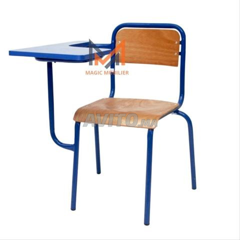 Chaise semi métallique dossier carré