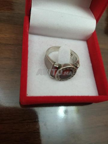 خاتم فضة إسترلينية بعقيق أحمر مرصع حجر الماركاسيت - 2