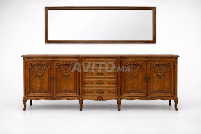 Grand buffet en bois massif avec miroir - 2