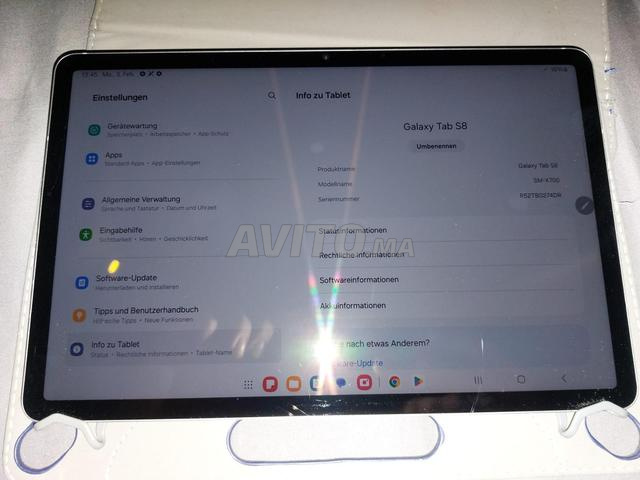 جهاز سامسونج جالاكسي تاب S8 اللوحي بسعة 128 جيجابايت مع حماية