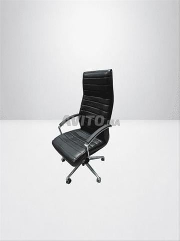 MANHATTAN│Fauteuil de direction Cuir│Noir/Chromé - 2