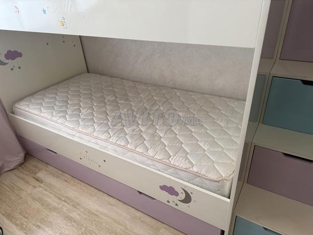 سرير بطابقين مع مرتبة لطفل - 2